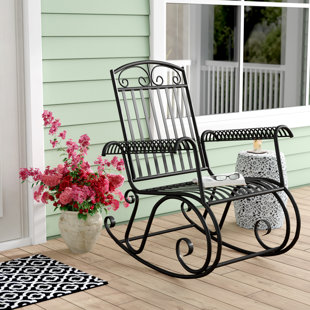 Go to store & view more images Nocona Iron Outdoor Porch Rocking Chair by Fleur De Lis Living