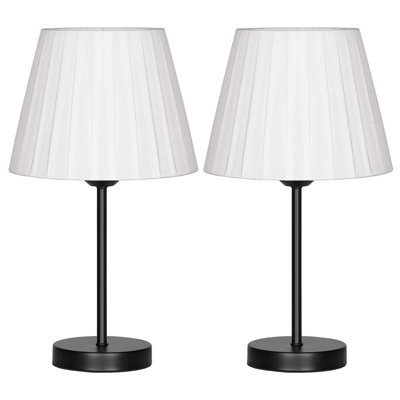 Angel-May 16.2" Black Table Lamp Set