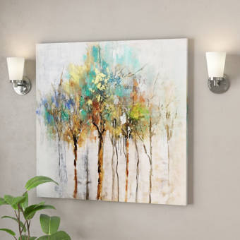 Winston Porter Color Me Trees Oil Painting Print On Wrapped