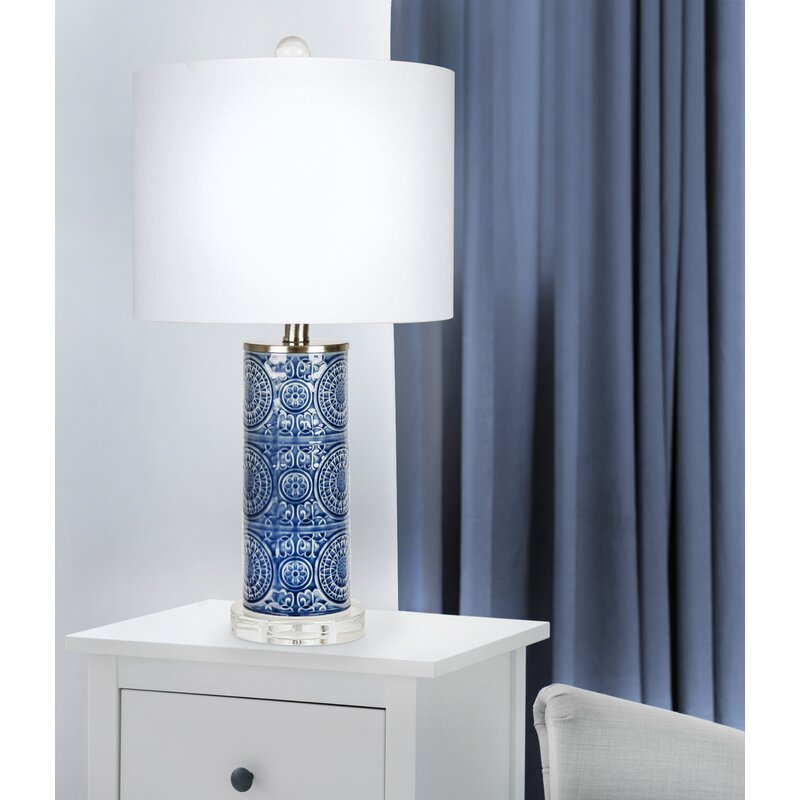 Bungalow Rose Dittmer 23 Blue Table Lamp Wayfair