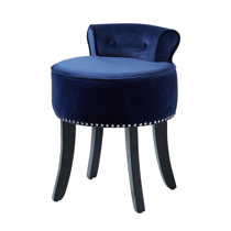 Blue velvet dressing table chair Clearance