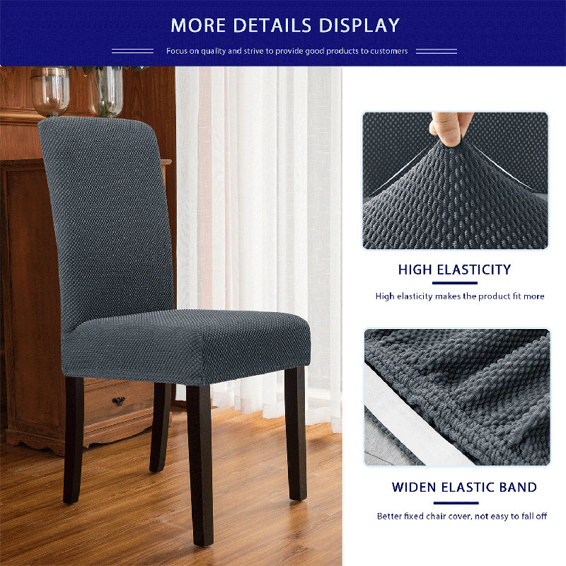 Winston Porter Jacquard Spandex Stretch Box Cushion Dining Chair Slipcover Reviews Wayfair