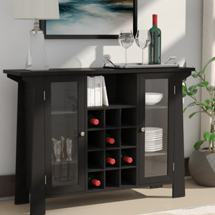 Bar Cabinet With Wine Fridge Wayfair Cendrillon Wood Storage 12 Bottle Floor Wine Cabinet