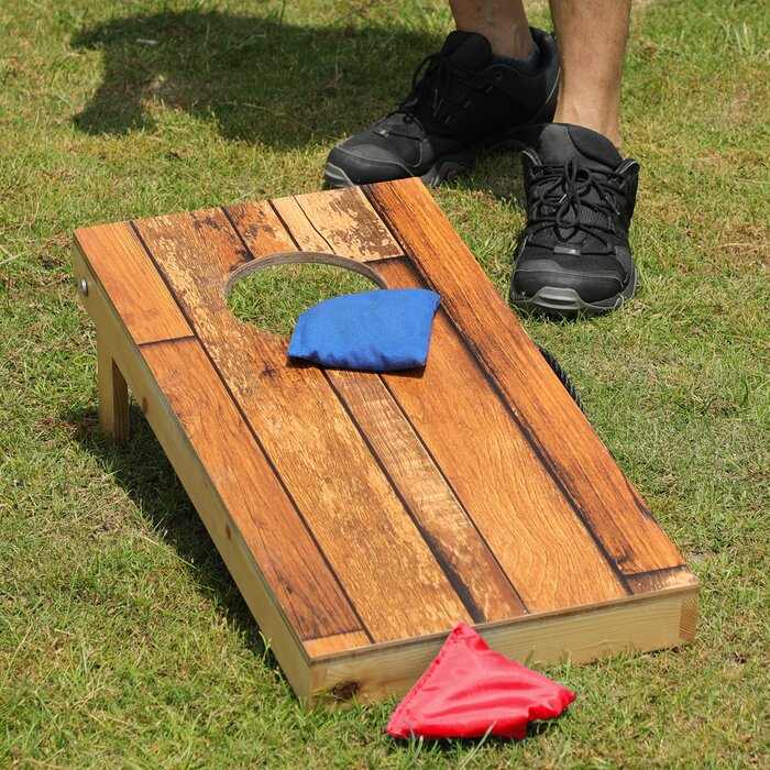 iiSPORT Solid Wooden Cornhole Set Waterproof, Junior Size 1 X 2 Feet ...
