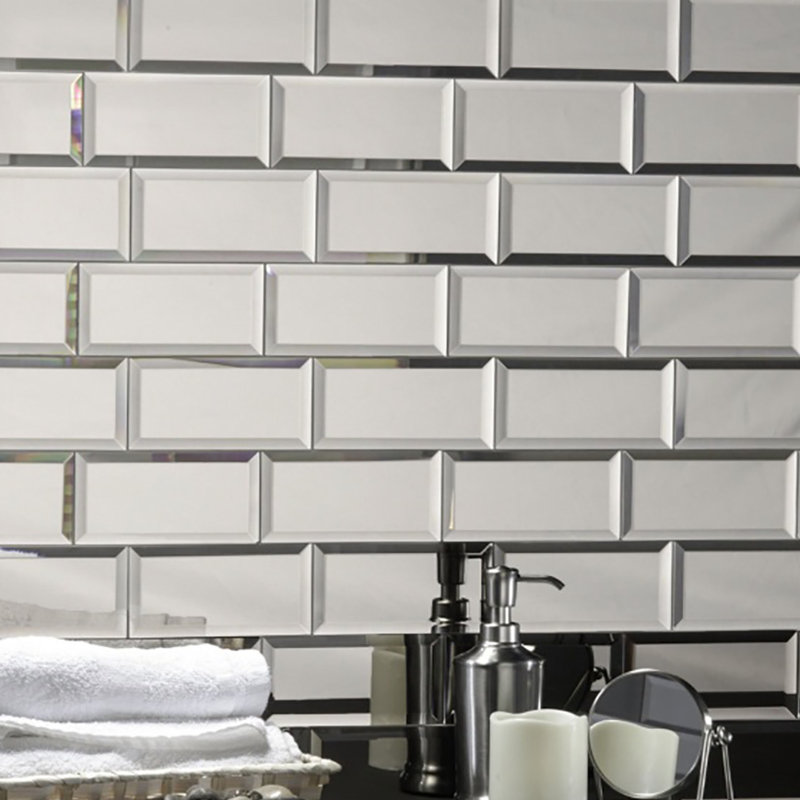 Reflections 3 X 6 Gl Mirror L Stick Beveled Subway Tile Reflections 3 X 6 Gl Mirror L Stick Beveled Subway Tile