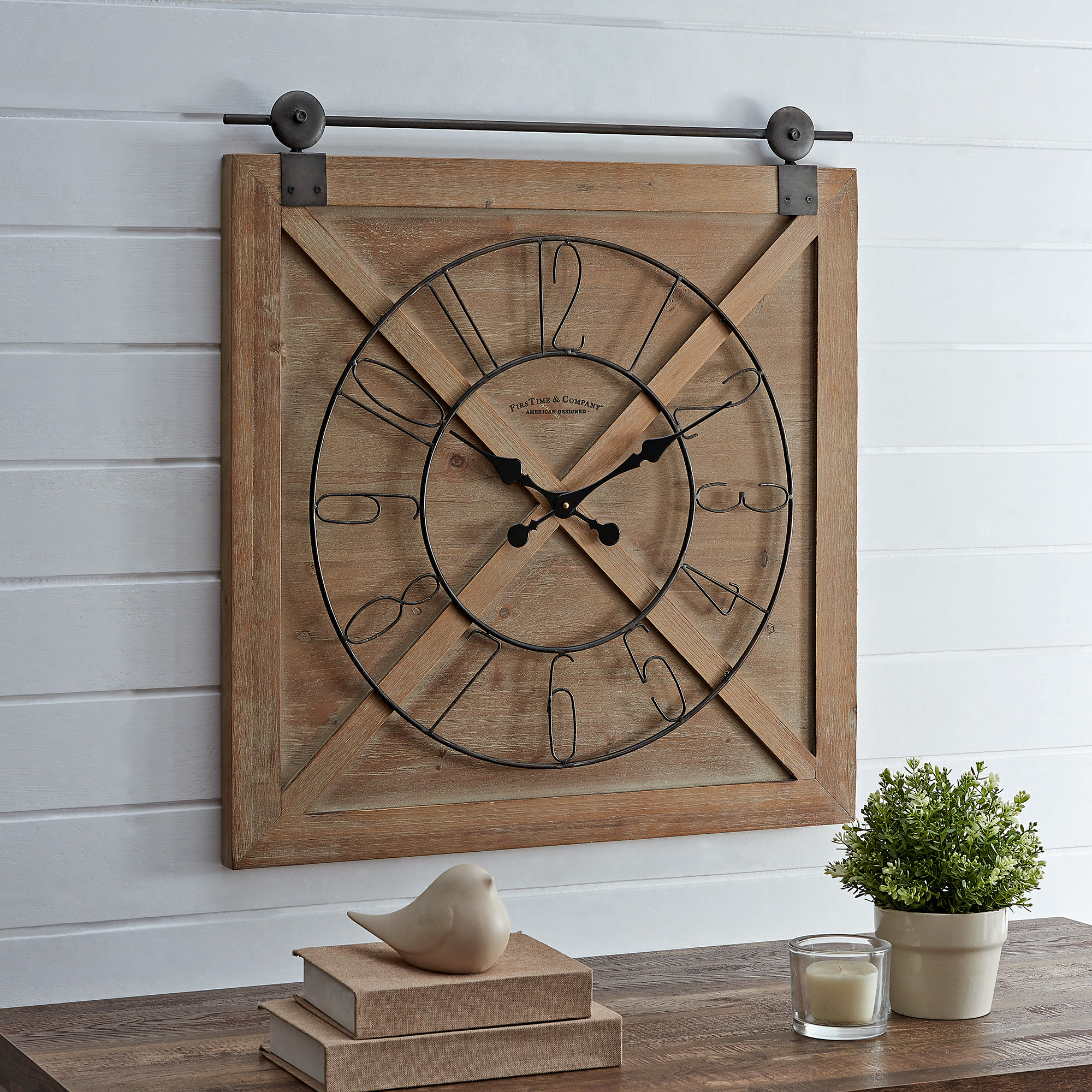 Ophelia & Co. Caitlynn Wood Wall Clock & Reviews Wayfair