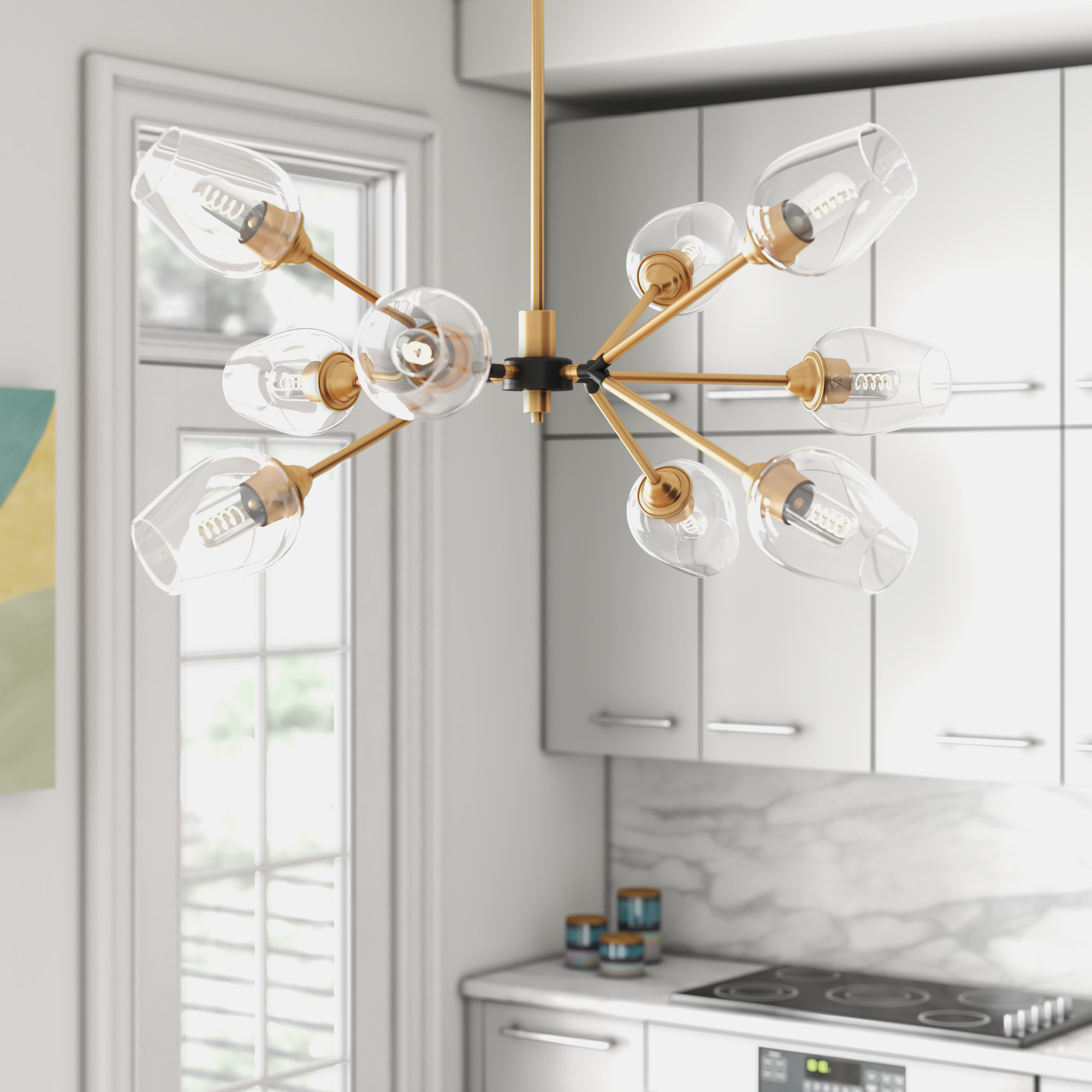 Mercury Row Apel 9 Light Sputnik Modern Linear Chandelier Wayfair