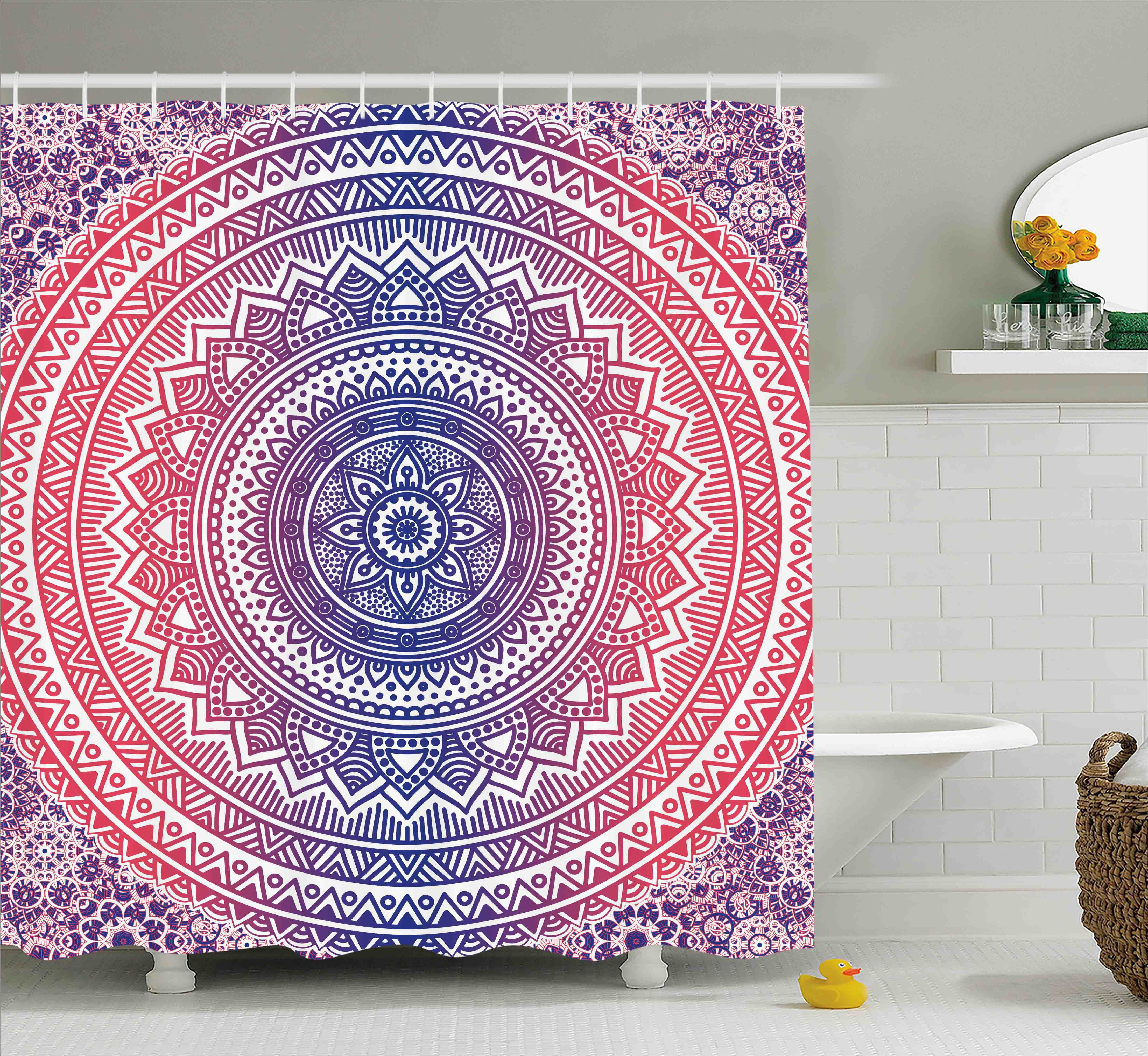 Bungalow Rose Lindsey Pink And Purple Ombre Mandala Design Ethnic