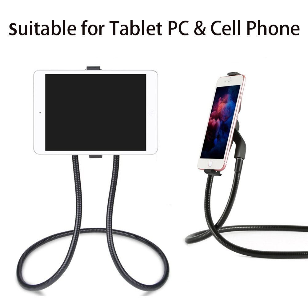 Kindle iPad Universal Tablet Holder Mobile Phone Stand Bracket for Phone 360 Degree Free Rotating Mount Lazy Cell Phone Holder for Neck 