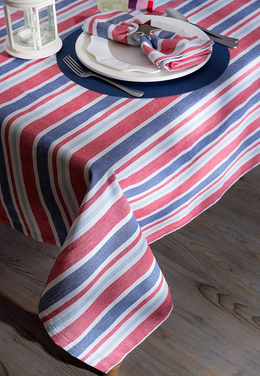 The Holiday Aisle® Vallejos Rectangular Striped Tablecloth Wayfair