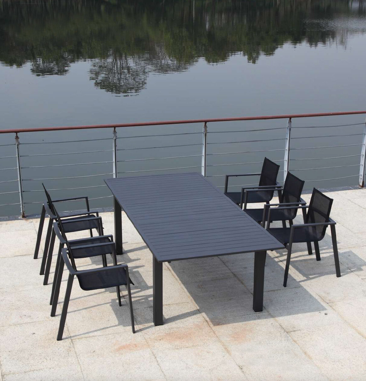 outdoor steel dining set