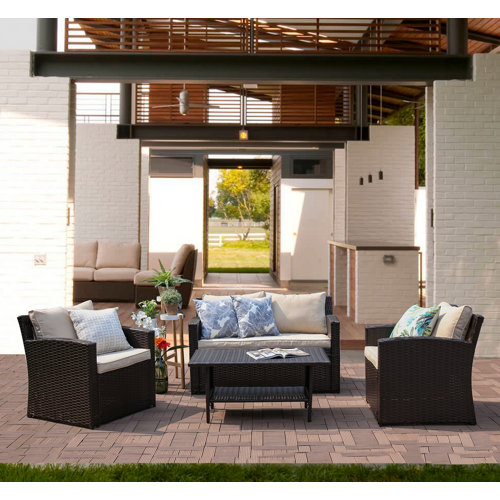 Kingsbury 4 Piece Sofa Seating Group With Cushions Reviews Joss Main