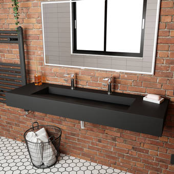 Infurniture Rectangular Stone 47 Wall Mount Bathroom Sink Wayfair