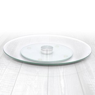 TEMPERED GLASS LAZY SUSANS CAKE PASTRY ROTATING STAND 