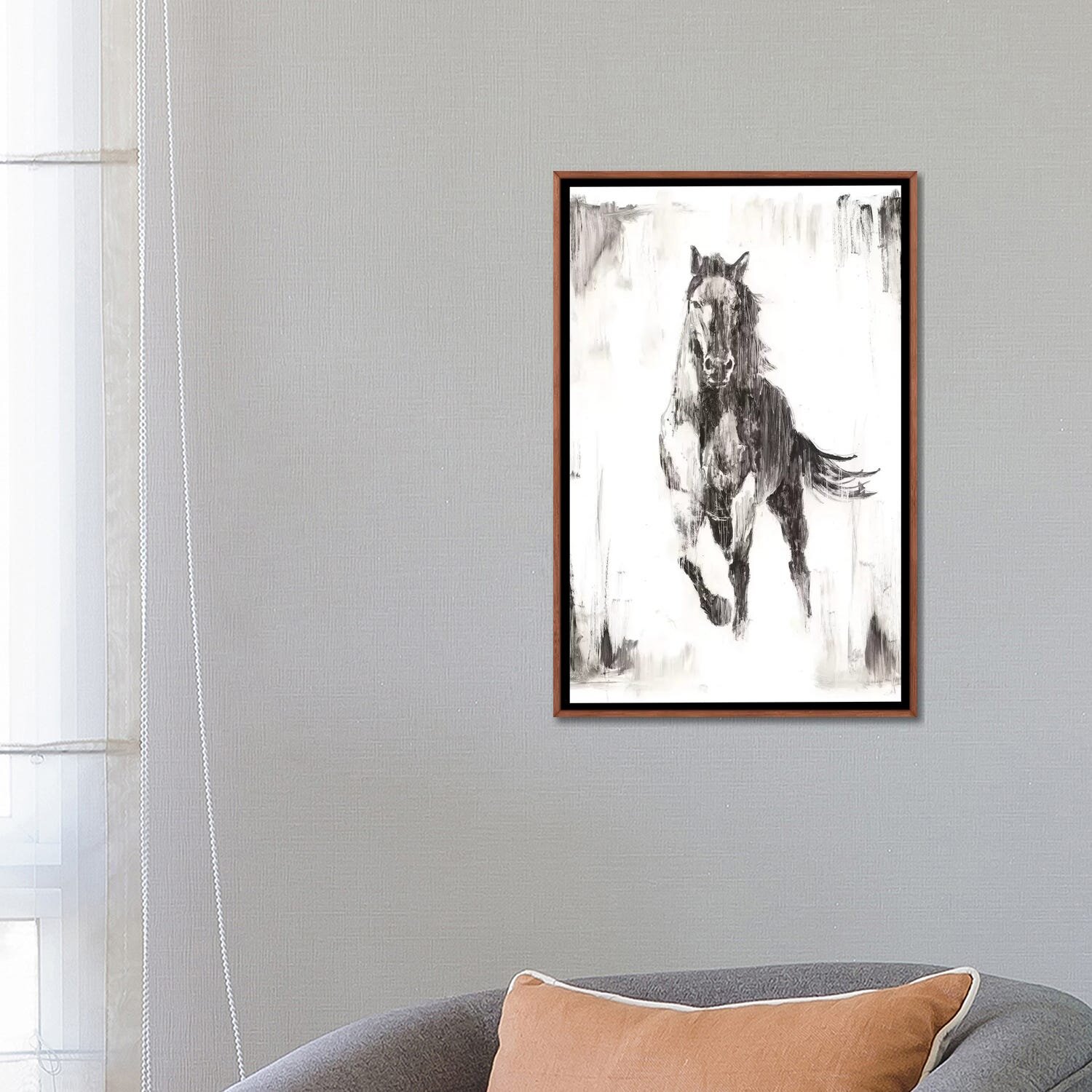 East Urban Home Rustic Black Stallion II by Ethan Harper - Drawing ...