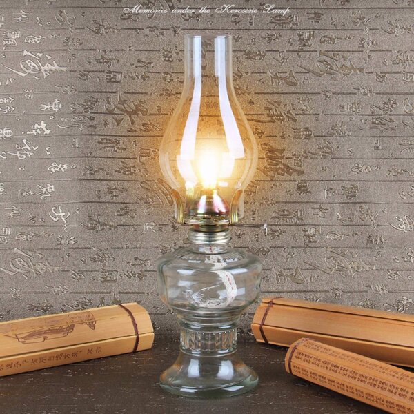 TrueNorth Oil Lamp Glass Kerosene Lantern - Classic Oil Lamp For Indoor Use  (13 In) | Wayfair
