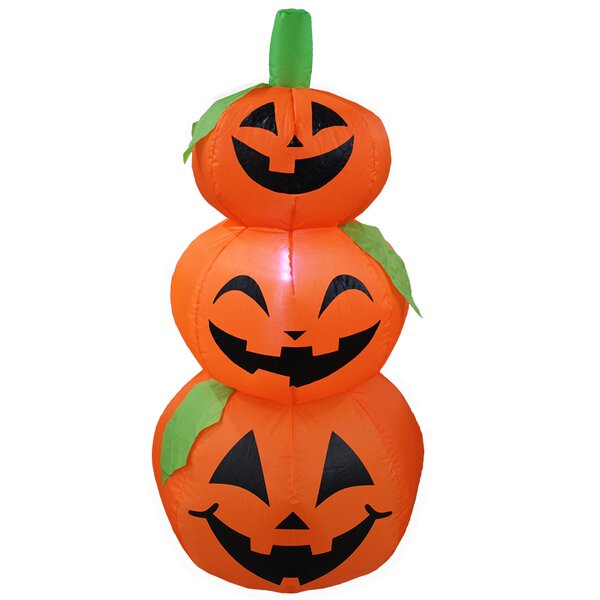 Halloween Home Accents 31.5 inch LED Lighted Orange Pumpkin Airblown Inflatable 