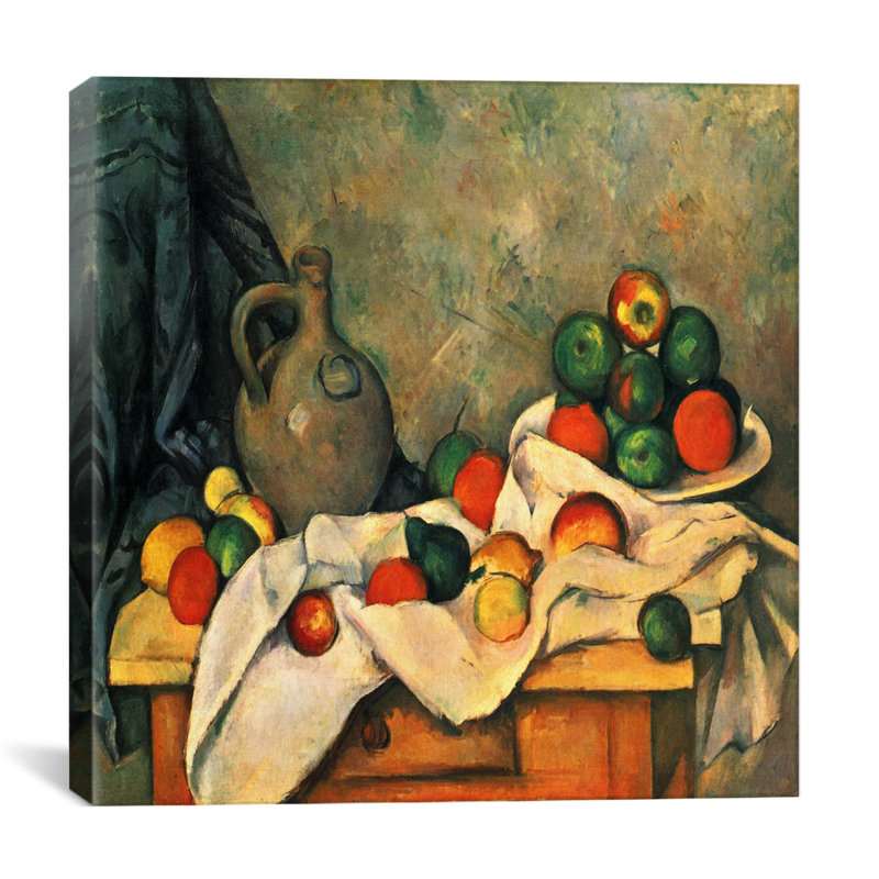 Vault W Artwork Still Life Drapery Pitcher And Fruit Bowl By