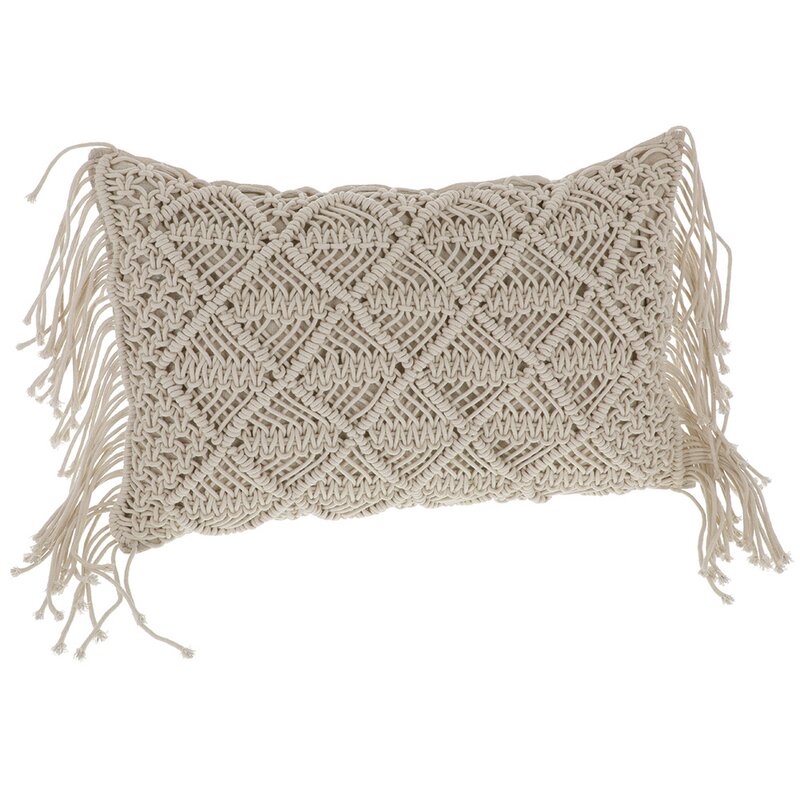 Bungalow Rose Wantaugh Macrame Throw Pillow | Wayfair