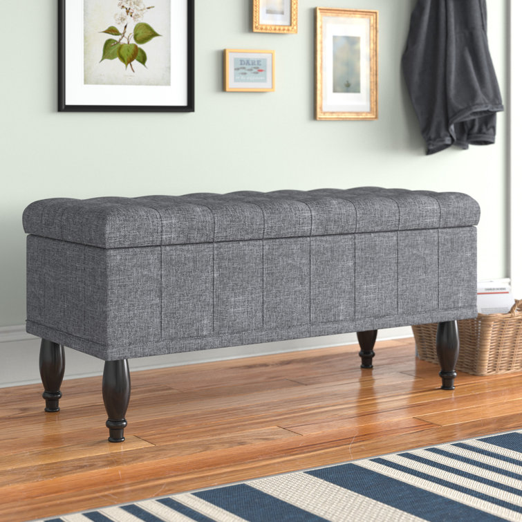 Upholstered Flip Top Storage Bench