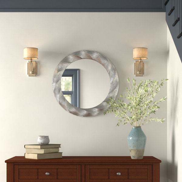 Lark Manor Peytin Round Metal Wall Mirror | Wayfair