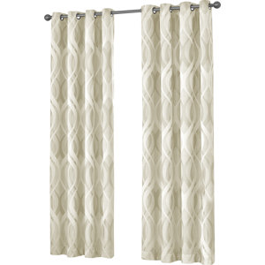 Nyo Geometric Blackout Thermal Grommet Single Curtain Panel