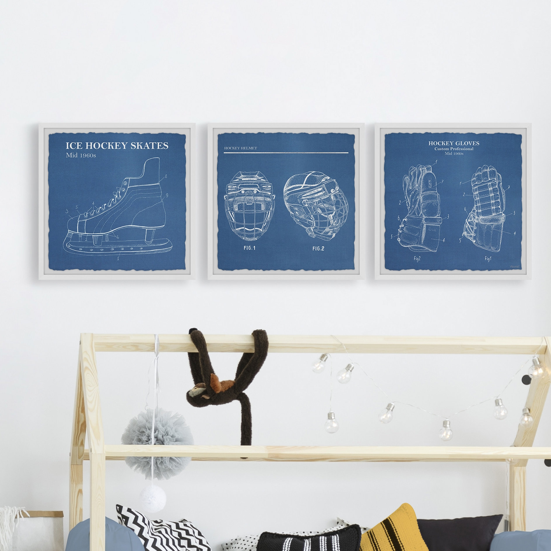 Harriet Bee Hersche Ice Hockey Skates 3 Piece Framed Art Set Wayfair