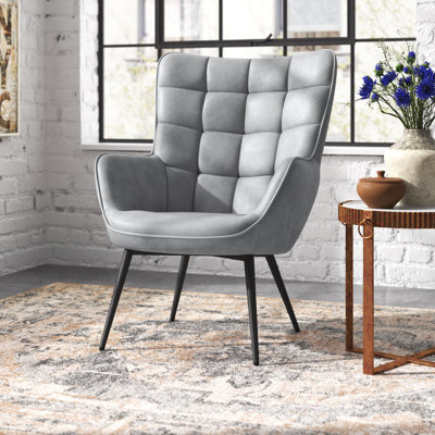 Aichele 28''W x 31.3''D Faux Leather Wingback Chair,Mid-century Oversized Armchair