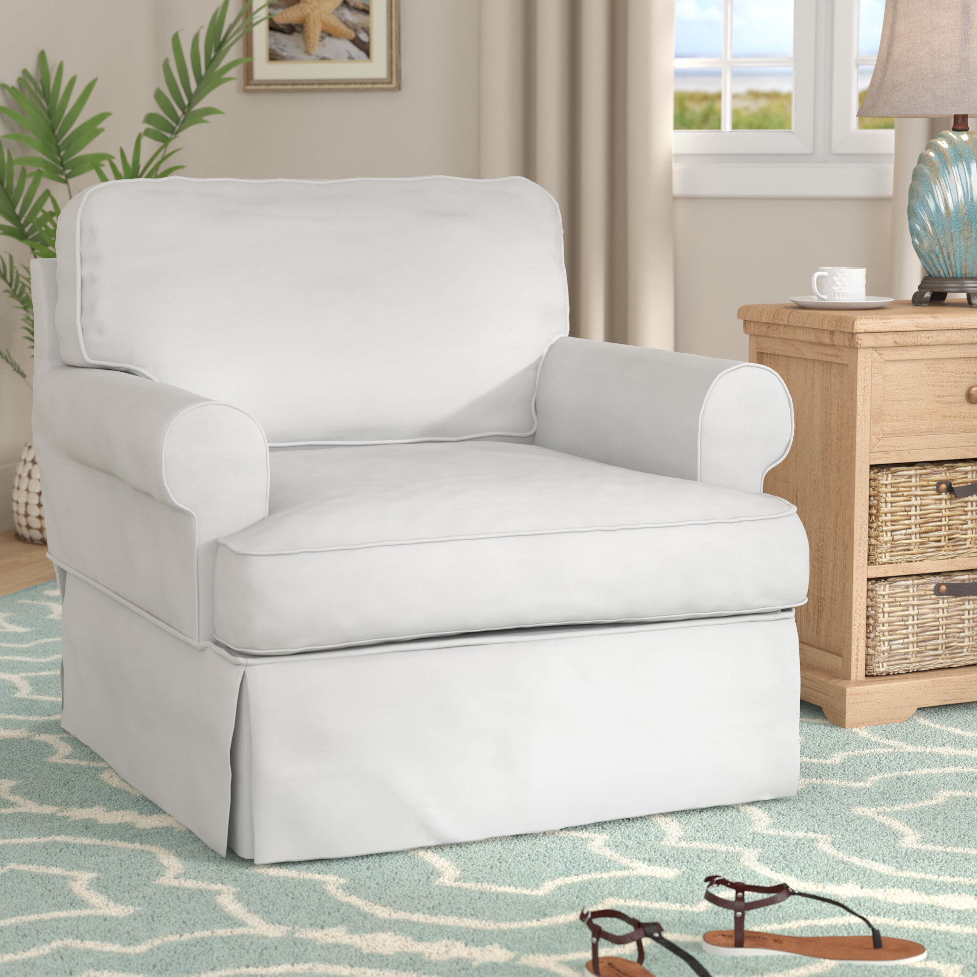t cushion chair slipcover gray