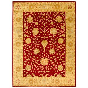 Balthrop Red/Gold Floral Area Rug