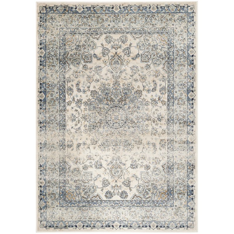 Darby Home Co Persian Garden Ivory Light Blue Steel Blue Almond Brown Area Rug Reviews Wayfair