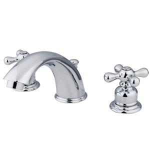 Victorian Double Handle Widespread Bathroom Faucet with Brass Pop-Up Drain