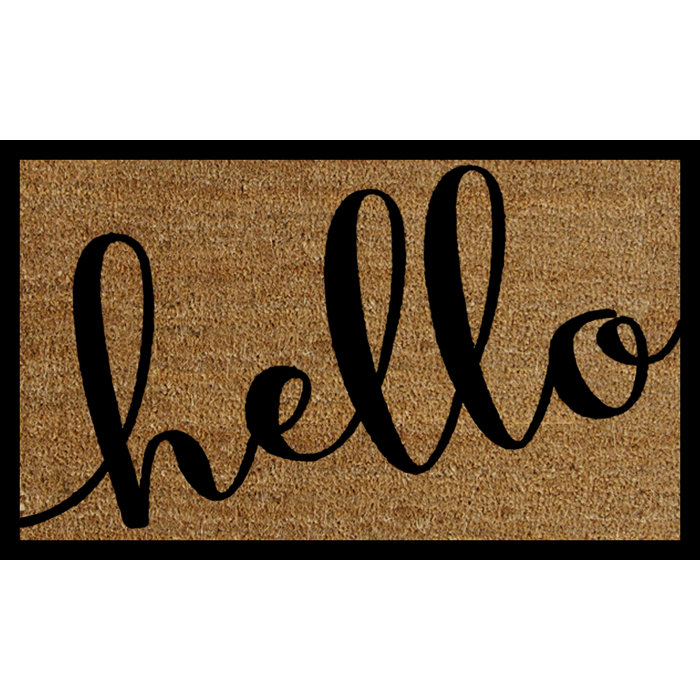 Milliron Hello 29 5 In X 17 7 In Non Slip Outdoor Door Mat