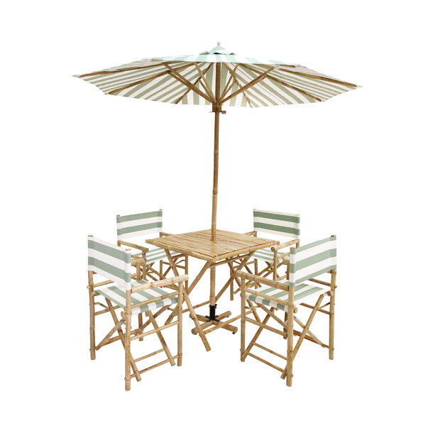 Bayou Breeze Jaliyah Patio 5 Piece Dinning Set With Umbrella Wayfair