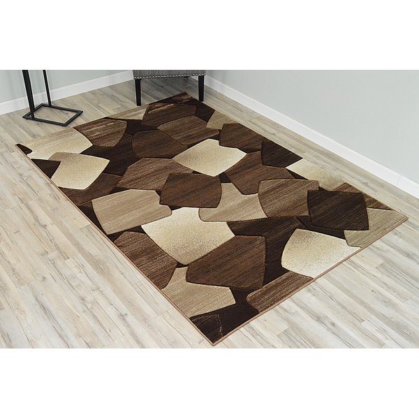 Orren Ellis Ilkley 3d Effect Thick Modern Contemporary Abstract Brown Area Rug Wayfair