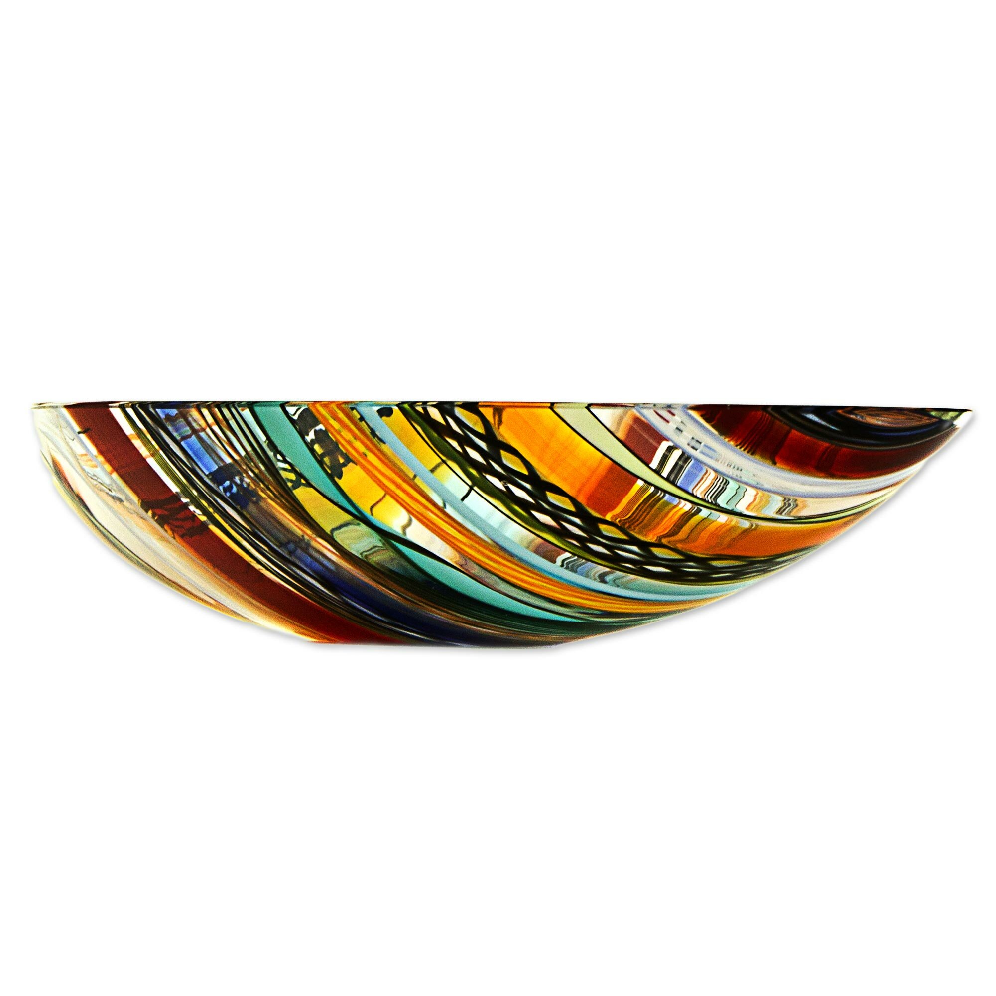 Bloomsbury Market Gilles Rainbow Eclipse Art Glass Centerpiece Decorative Bowl Reviews Wayfair