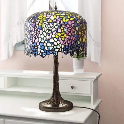 29.5"H Crannell Tiffany Inspired Grand Wisteria Stained Glass Table Lamp