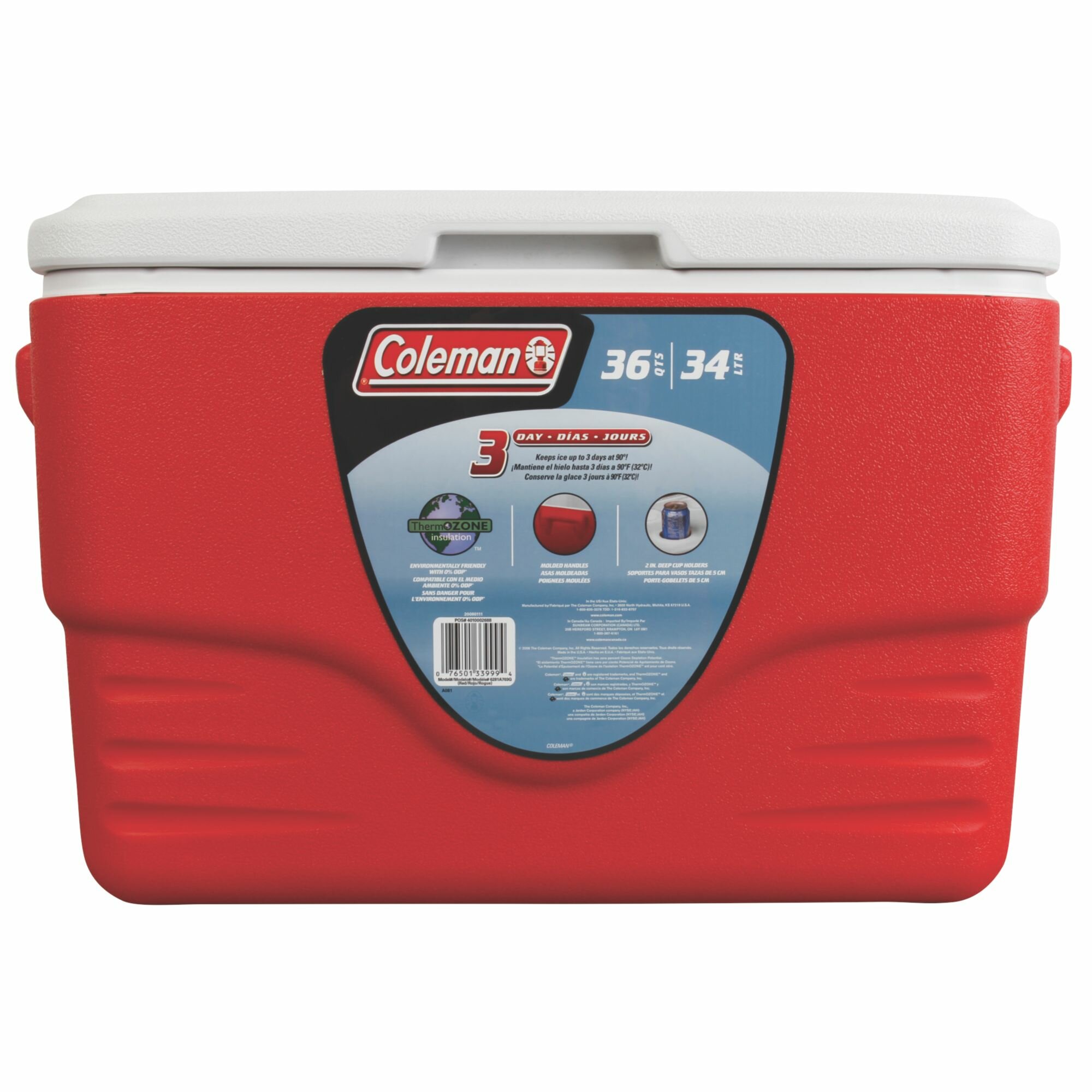 Coleman 36 Qt Performance Marine Cooler Tailgate Camping Food Drinks Ice Chest 