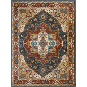 Nicea Rufus Brown/Teal Area Rug