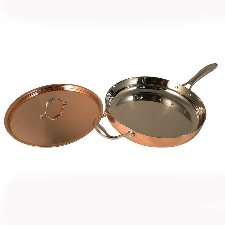 Super Sale. Le Chef 5-ply Copper Saute Pan with Copper Lid 3 ¾-qt. 