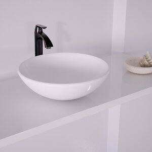 Phoenix Glass Circular Vessel Bathroom Sink with Faucet