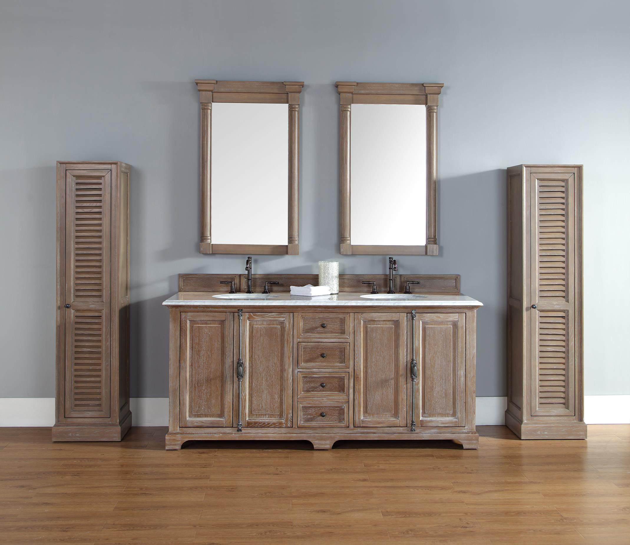 Greyleigh Ogallala 72 Double Driftwood Bathroom Vanity Set Double Driftwood Bathroom Vanity Set