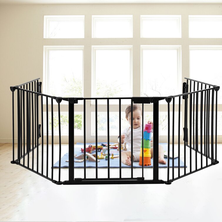 Indoor Safety Gate Extra Wide Fence Swing Pet Dog Baby Toddler Walk Thru Door 