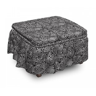 Random Dotted Lines Ottoman Slipcover (Set Of 2) By East Urban Home
