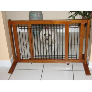 Freestanding Wood & Wire Pet Gate