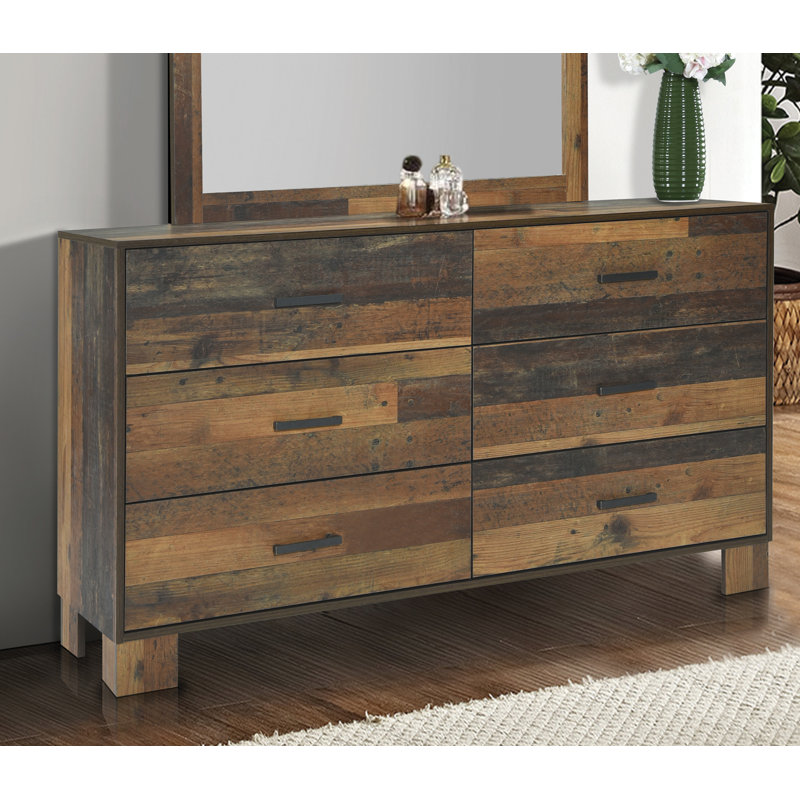 Loon Peak Desilva 6 Drawer Double Dresser With Mirror Wayfair