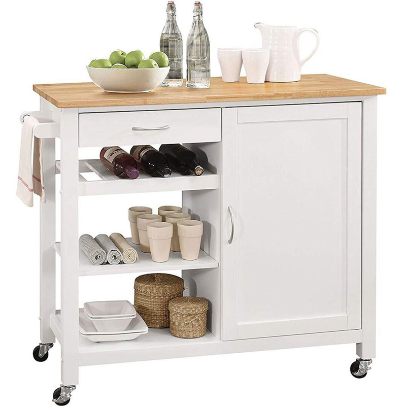 Red Barrel Studio Emya Kitchen Cart With Iron Top Wayfair