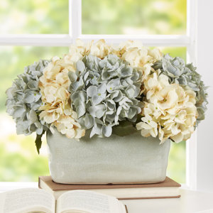 Hydrangea Centerpiece in Planter