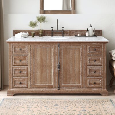 Ogallala 60 Single Driftwood Bathroom Vanity Set Greyleigh Top