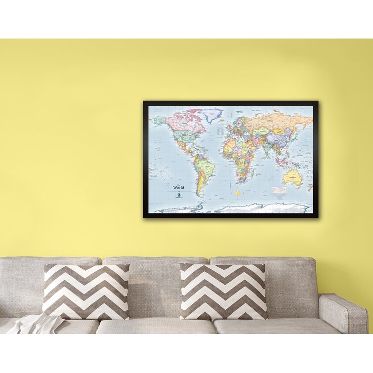 Magnetic World Map Framed Home Magnetics Framed Magnetic Travel World Map & Reviews | Wayfair